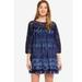 Free People Dresses | Free People Indigo Combo Navy Sun Daze Mini Dress Size S | Color: Blue | Size: S