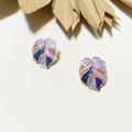 Anthropologie Jewelry | Leafenamelearrings #58 | Color: Gold/Purple | Size: Os