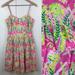 Lilly Pulitzer Dresses | Lilly Pulitzer Vintage 90s Safari Jungle Animal Pink Green Print Midi Dress | Color: Green/Pink | Size: 2