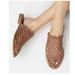 Free People Shoes | Free People Mirage Fringe Mules Brown Woven Leather Flat Slides Sandals | Color: Brown | Size: 36eu