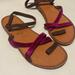 Free People Shoes | Free People Isle Of Capri Leather And Velvet Strappy Sandal | Color: Brown/Pink | Size: 38eu