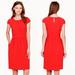 J. Crew Dresses | J.Crew Poppy Crepe Cap-Sleeve Red Midi Dress Sz 4 | Color: Red | Size: 4