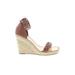 Dolce Vita Wedges: Brown Print Shoes - Women's Size 9 1/2 - Open Toe