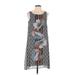 Max Studio Casual Dress - Mini Scoop Neck Sleeveless: Gray Dresses - Women's Size Small