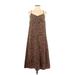 Madewell Casual Dress - Midi: Brown Leopard Print Dresses - Women's Size P
