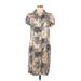 BCBGMAXAZRIA Casual Dress - Shirtdress: Tan Batik Dresses - Women's Size Medium