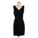 Nicole Miller New York Casual Dress - Sheath V Neck Sleeveless: Black Solid Dresses - Women's Size 8