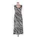 Calvin Klein Casual Dress - Midi: Black Zebra Print Dresses - Women's Size 14