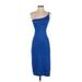 Shein Casual Dress - Slip dress: Blue Solid Dresses - Women's Size X-Small