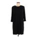 J.Jill Casual Dress - Shift: Black Solid Dresses - Women's Size Medium Petite