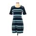 T by Talbots Casual Dress - Shift: Blue Stripes Dresses - Women's Size X-Small