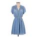 Japna Casual Dress - Shirtdress: Blue Dresses - Women's Size Small