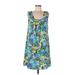 Karin Stevens Casual Dress - Shift: Blue Paisley Dresses - Women's Size 12