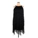 ELOQUII Cocktail Dress - Shift Halter Sleeveless: Black Print Dresses - Women's Size 18 Plus