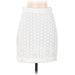 French Connection Casual Skirt: White Jacquard Bottoms - Women's Size 4