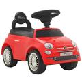 vidaXL Officially Licensed Fiat 500 Ride-on Car Toy for Kids, Red Durable Plastic, with Seat & Backrest, Storage Space, Enhances Skills, Easy to Assemble.