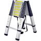 MCZY Telescopic Ladder, Aluminium Ladder Multi-Purpose Extension Extend Portable Ladder Thickening Foldable Ladder Stepladder (Color : Silver, Size : 3.2+3.2m) surprise gift