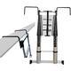 MCZY Heavy Duty Telescoping Ladder, Industrial Household Daily Emergency Ladders Stabilizer Aluminum Telescopic Extension Ladder Stepladder (Color : Silver, Size : 7.0m) surprise gift