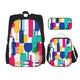 SUHNGE Cocktail Glasses and Wine Bottles Print School Backpack Adjustable Shoulder Straps,Lunch Bag Pencil Case 3-in-1 Set Bag