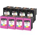 NineLeaf 301XL High Yield Ink Cartridges Replacemement for HP 301 301XL Compatible with HP Deskjet 2540 1510 3055A 1000 2542 1514 Envy 4500 5530 5532 4502 Officejet 2620 4630 4634,4 Black,4 Tri-Colour