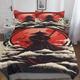 LAMAME Samurai Bedding Set 3D Printed Duvet Covers Sets With Pillowcases Bed Linen Soldier Quilt Covers Home Textile Double（200x200cm）