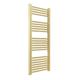 400mm (w) x 1200mm (h) Brushed Brass Straight Towel Rail, Electric Bathroom Ladder Rail - 300w Thermostatic Prefilled