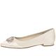 Rainbow Club Dulcie - Pretty Flat Heel Ivory Satin Bridal Wedding Shoes with Diamante Brooch, 6 UK