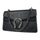 JBB Women's Crossbody Shoulder Bag Retro Snakeskin Solid Color Chain Strap Clutch Leather Bag, Black-regular Size