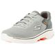 Skechers Men's GO Walk 7 Trainers, Grey and Orange Textile/Synthetic, 11.5 UK