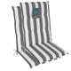 LILENO HOME Set of 2 Garden Chair Cushions in Block Stripes Grey - Comfortable Loungers as Seat Cushions for Garden Furniture - Chair Cushions for Garden Chairs and Folding Chairs