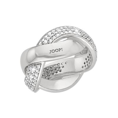 Silberring JOOP "2023505, 2023506, 2023507, 2023508" Gr. 60, silber (silberfarben, kristallweiß), Fingerringe, Damen, 60, Silber 925 (Sterlingsilber), 11mm, mit Zirkonia (synth.) Image