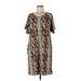 KLD Signature Casual Dress: Brown Baroque Print Dresses - Women's Size Large