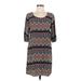 Paisley and Ivy Casual Dress - Shift Scoop Neck 3/4 sleeves: Gray Chevron Dresses - Women's Size Medium