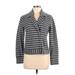 Ann Taylor LOFT Jacket: Short Gray Stripes Jackets & Outerwear - Women's Size Medium