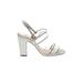 Nina Heels: Silver Shoes - Women's Size 7 - Open Toe