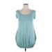 Twenty One Casual Dress - Mini Scoop Neck Short sleeves: Teal Solid Dresses - Women's Size Large