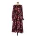 Alex Marie Casual Dress - A-Line: Burgundy Floral Dresses - New - Women's Size 10