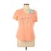 Reel Legends Short Sleeve T-Shirt: Orange Tops - Women's Size Large Petite