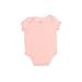 First Impressions Short Sleeve Onesie: Pink Bottoms - Size 0-3 Month