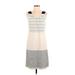 Zero + Maria Cornejo Casual Dress - A-Line Scoop Neck Sleeveless: Gray Stripes Dresses - Women's Size 2