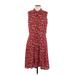 R&K Casual Dress - Shirtdress High Neck Sleeveless: Red Print Dresses - Women's Size 12