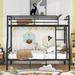 Kid-Friendly Full XL Over Queen Metal Bunk Bed, Black