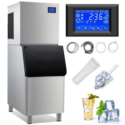 Commercial Ice Machine, 400 Lbs/24H Industrial Ice Maker Machine with 350 Lbs Ice Storage