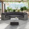 Patio Furniture Set, Outdoor Furniture Daybed, Rattan Sectional Furniture Set Patio Seating Group w/Cushions & Center Table,Grey