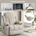 Modern Swinging recliner massage heated sofa,with USB and cup holders in side pockets