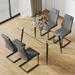 Modern 5 Piece Dining Table Set,Tempered Glass Dining Table with 4 PU Leather Dining Chairs