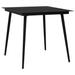 Patio Dining Table Black 31.5"x31.5"x29.1" Steel and Glass