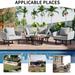 4-Piece Patio Chat Set with Coffee Table, Loveseat & 2 Armchairs, Gray