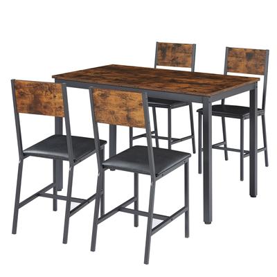 5 Piece Dining Table Set, Kitchen Table Set With 4 Upholstered Chairs, Modern Dining Table Set