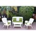 August Grove® Bellas 4 Piece Sofa Set w/ Cushions in White | Outdoor Furniture | Wayfair AGGR5334 47322742